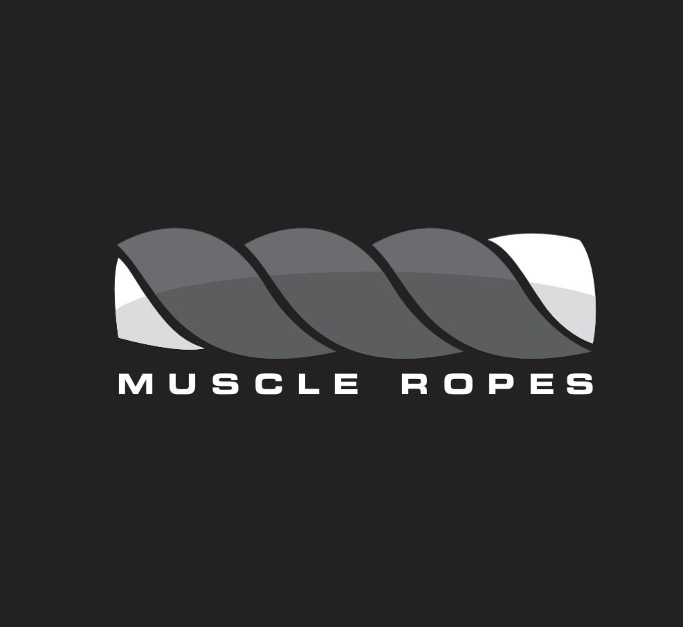 Black and White Muscle Ropes Logo