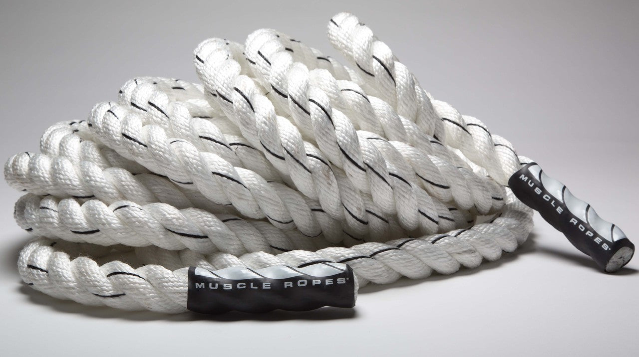White Cyclone 1.5" Battle Rope By Muscle Ropes