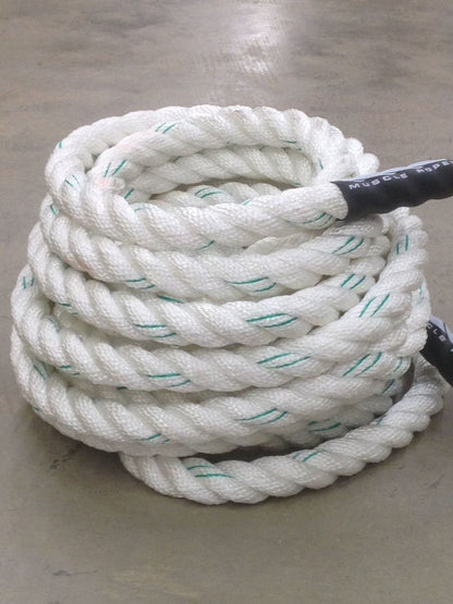 White Cyclone 1.5" Battle Rope By Muscle Ropes