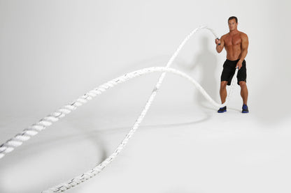 White Cyclone 1.5" Battle Rope By Muscle Ropes