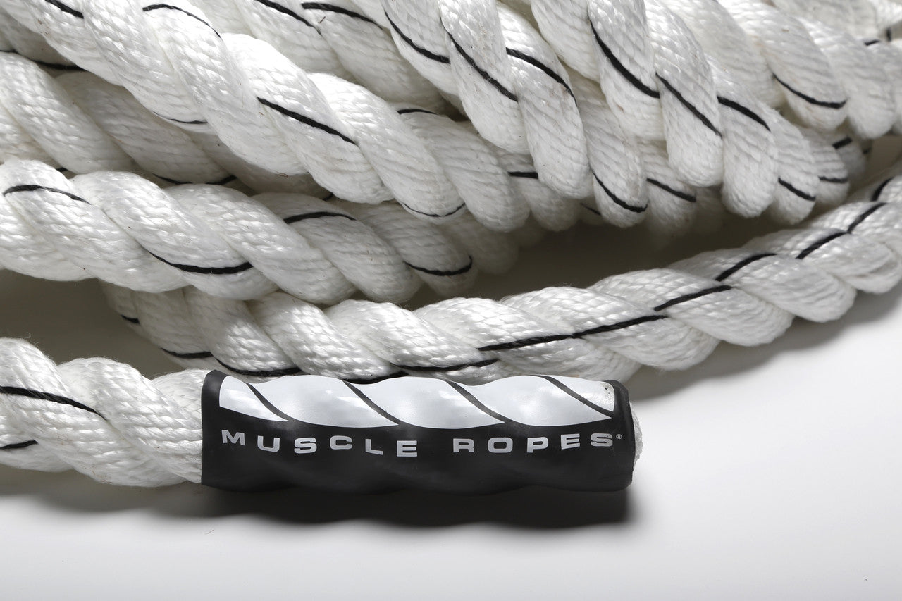 White Cyclone 1.5" Battle Rope By Muscle Ropes