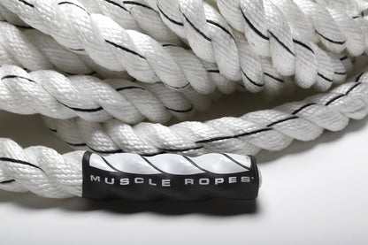White Cyclone 1.5" Battle Rope By Muscle Ropes